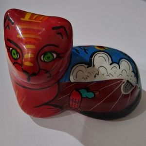 Hand painted Clay Cat From Mexico